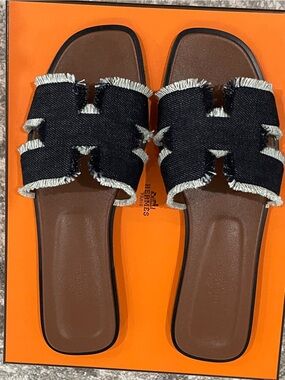 Hermes Oran Blue Jean 38.5